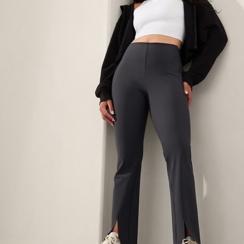 Athleta Move Easy Split Hem Pants Gray